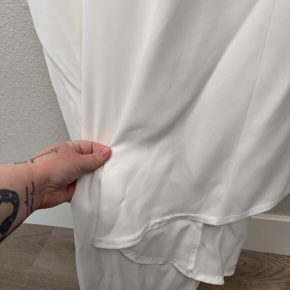 Tadashi Shoji Lilo Back Drape Wedding Gown Ivory 6 Elegant Formal Bridal - Picture 12 of 15